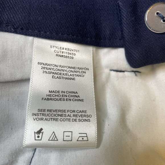 KUT FROM THE KLOTH NAVY BLUE SAWYER SIDE STRIPE CROPPED TROUSERS PANTS SIZE O - Picture 12 of 12